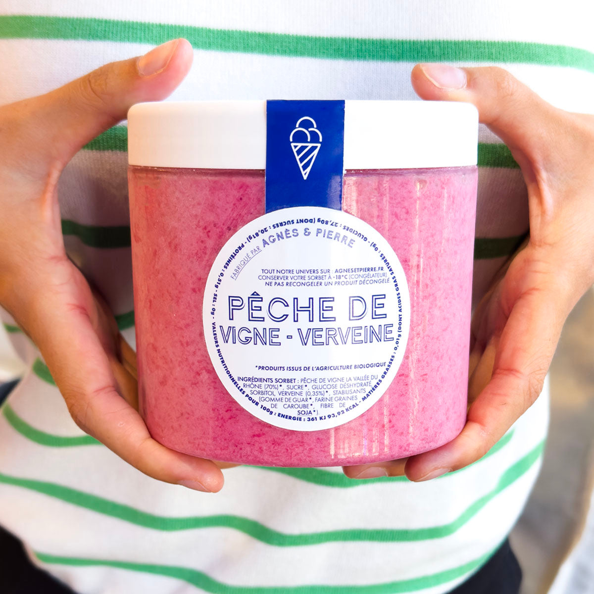 ORGANIC GRAPE PEACH and ORGANIC VERBENA sorbet